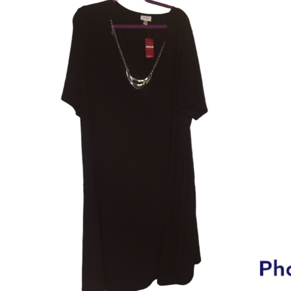 Avenue black dress with necklace